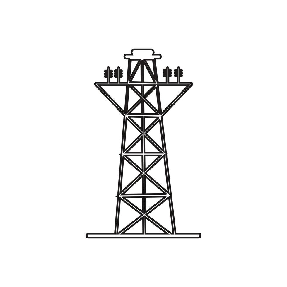 electric transmission tower icon logo illustration suitable for web design logo application free vector